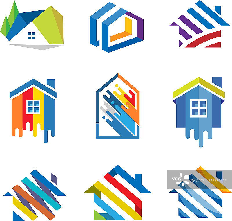 彩色房屋概念图片素材