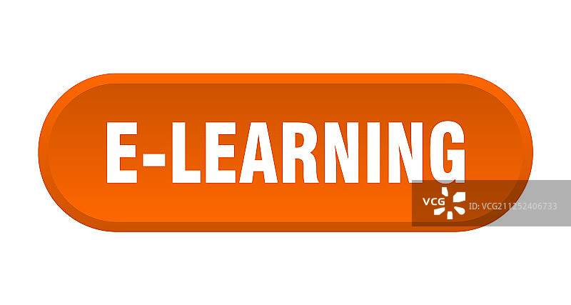 在线学习按钮圆形橙色标志图片素材