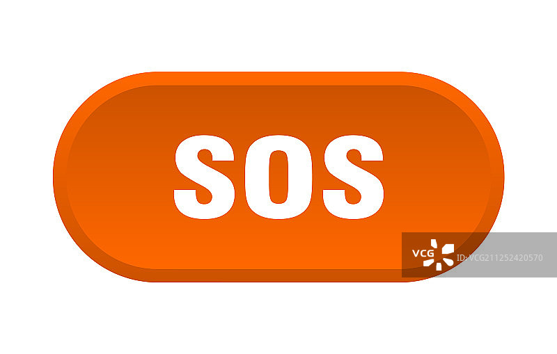 SOS按钮圆形橙色标志图片素材