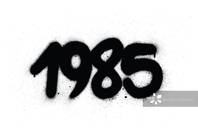 涂鸦1985黑色喷绘日期图片素材