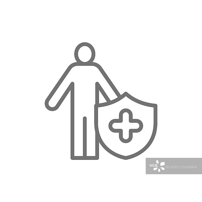 强大的免疫系统健康人线条图标图片素材