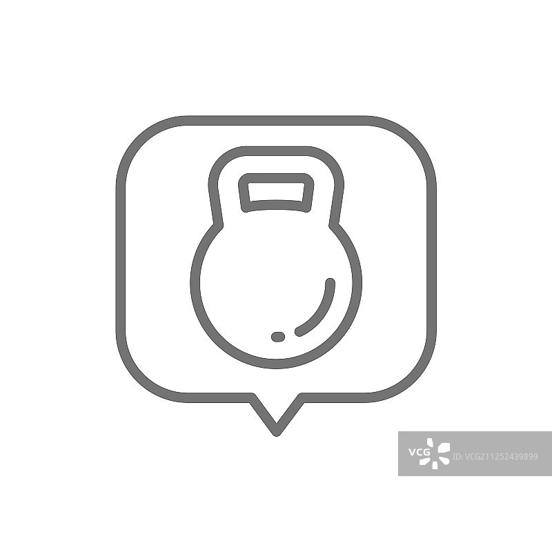 在语音气泡中表示重量的壶铃图片素材