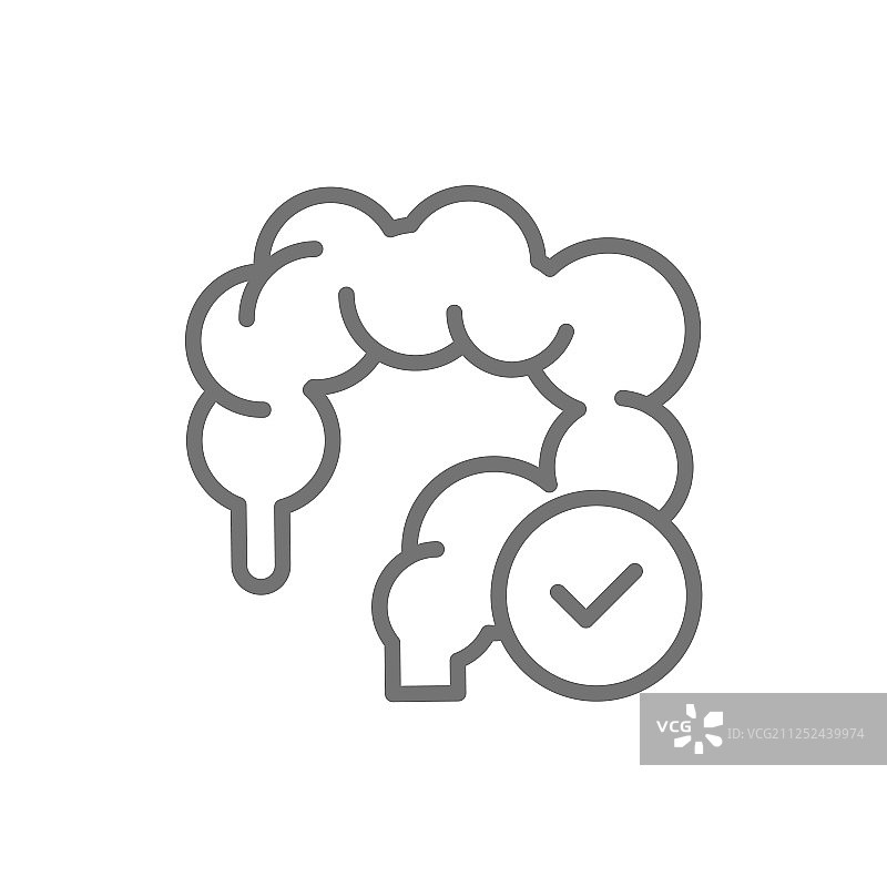 健康的肠道结肠线条图标图片素材