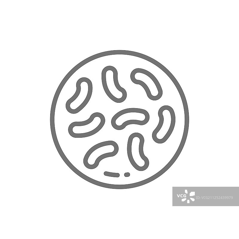 益生菌乳酸杆菌双歧杆菌线图标图片素材