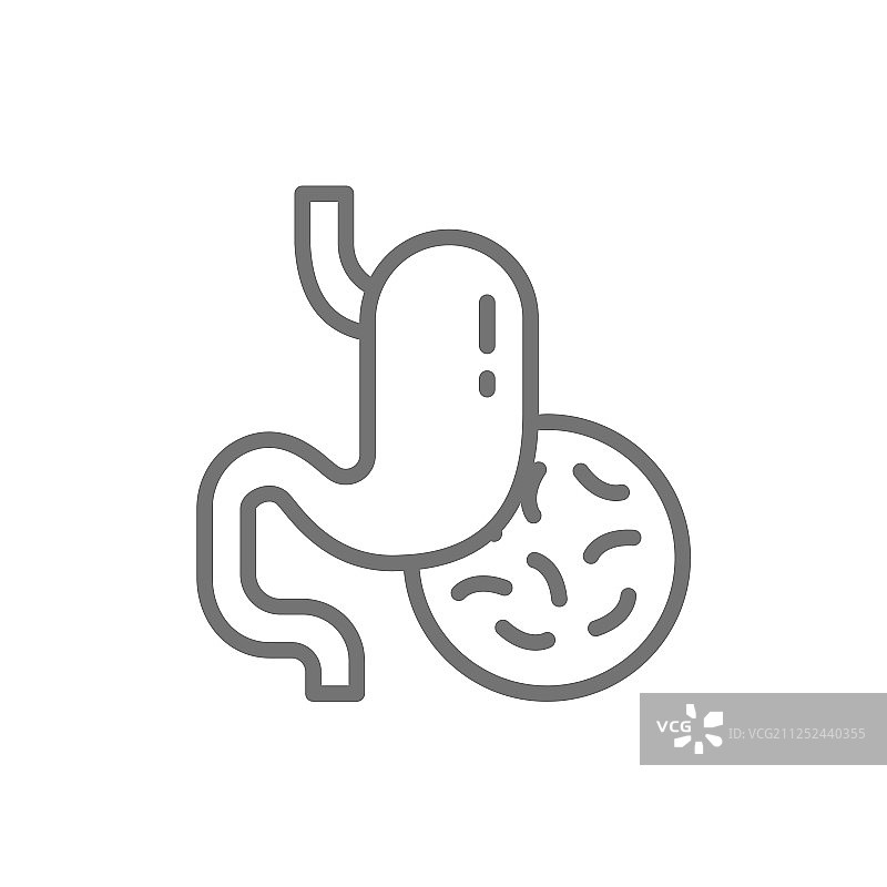 胃部感染细菌线性图标图片素材