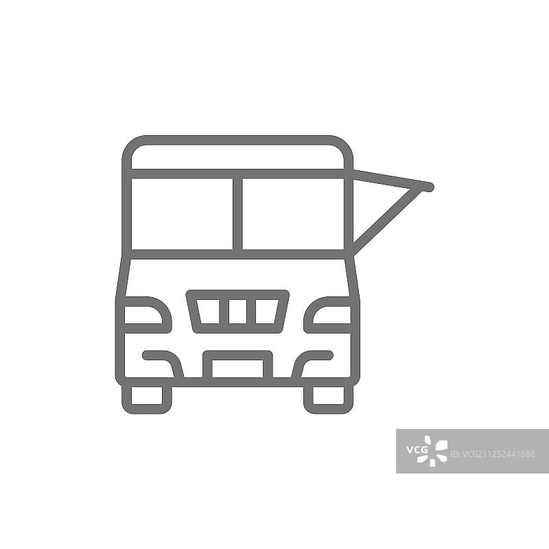 快餐车美食节汽车线路图标图片素材