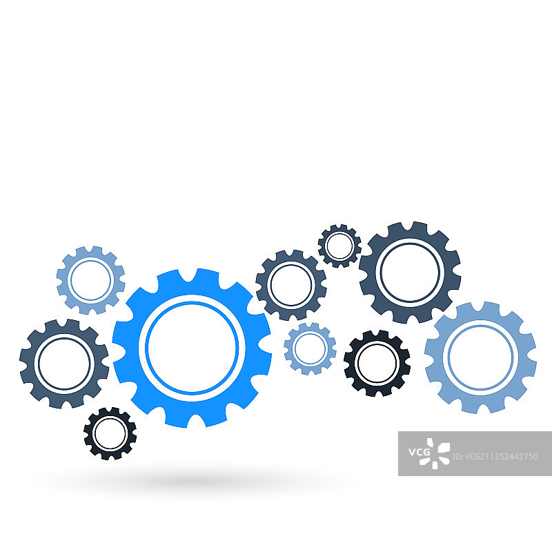 蓝黑色调抽象齿轮背景图片素材