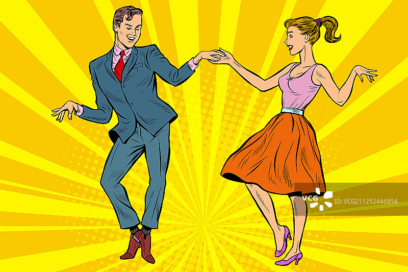 复古舞者情侣图片素材