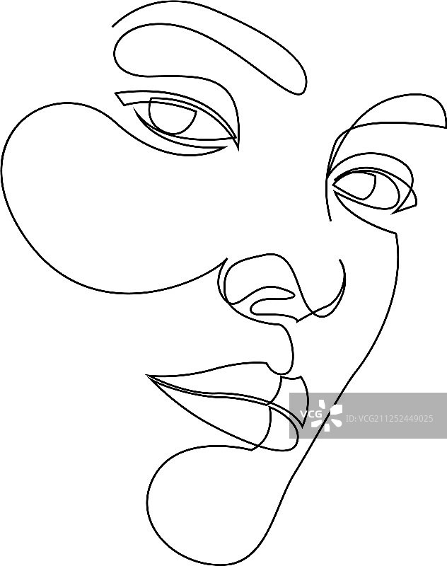 简约抽象连续线条画图片素材