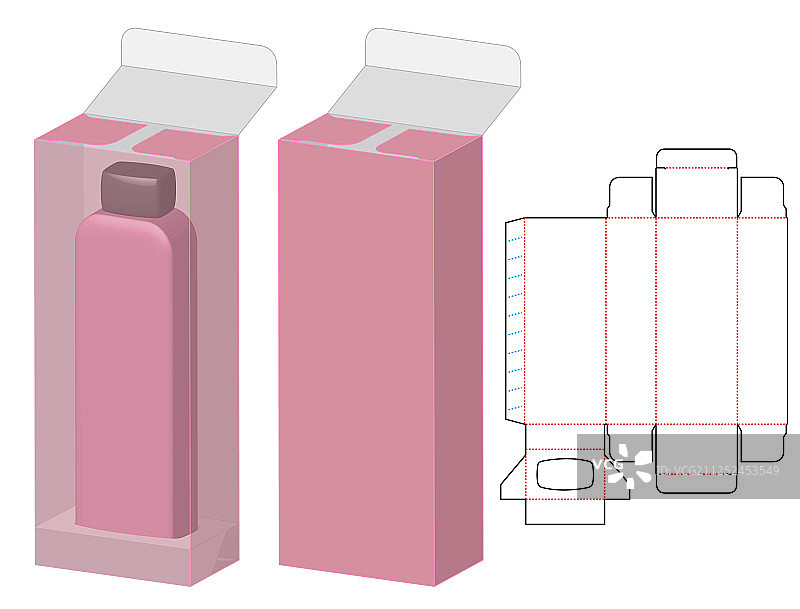 盒包装模切模板设计三维模型图片素材