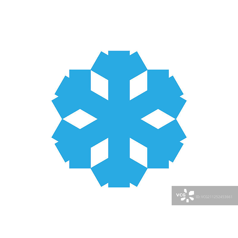 蓝色剪影雪花图标图片素材