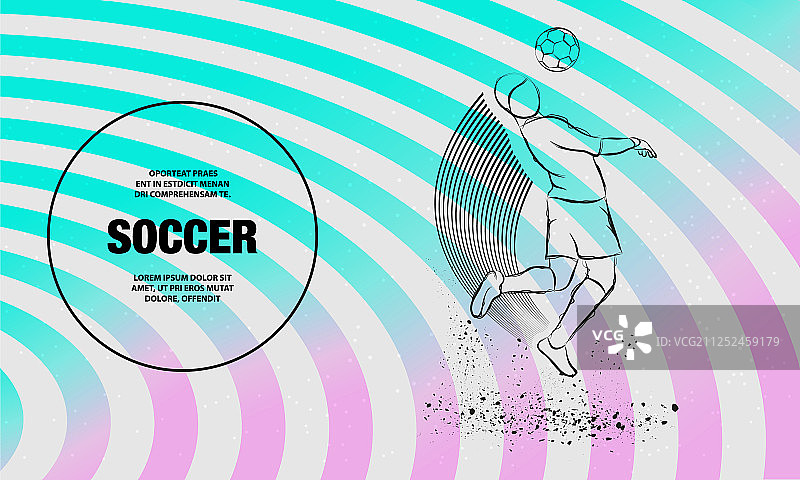 足球运动员头球轮廓图片素材