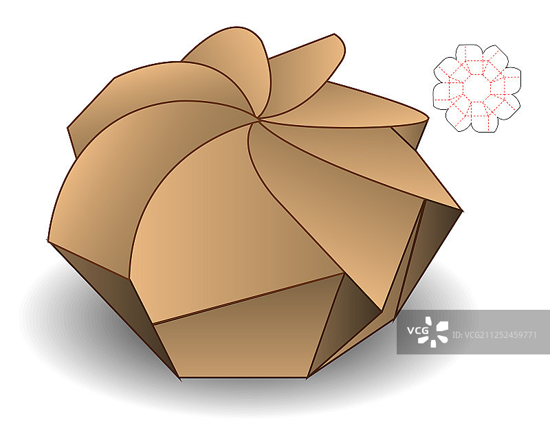 盒包装模切模板设计三维模型图片素材