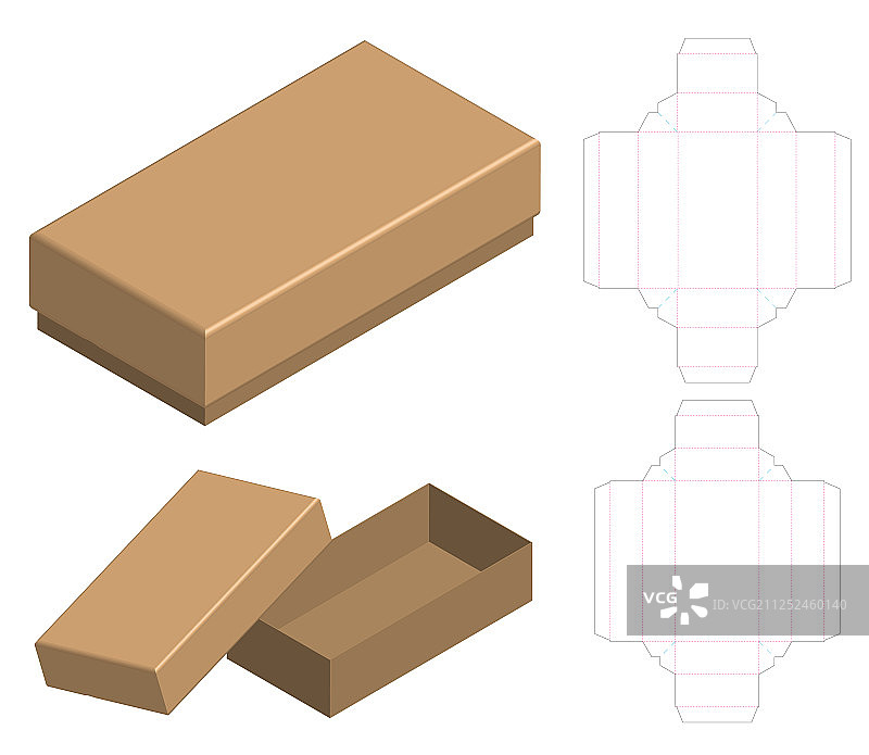 盒包装模切模板设计三维模型图片素材