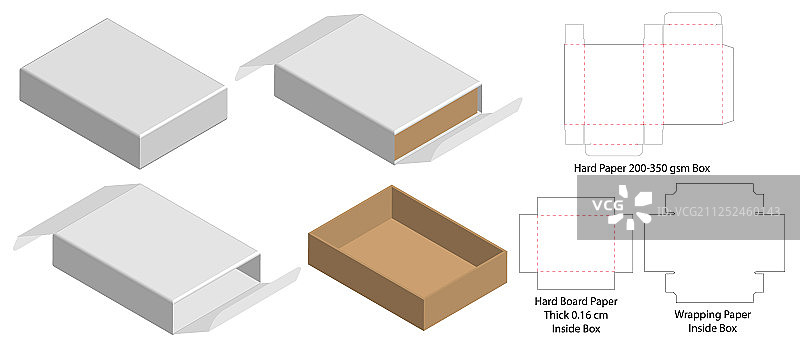 盒包装模切模板设计三维模型图片素材