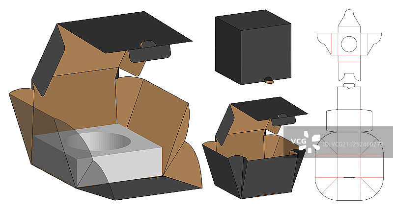 盒包装模切模板设计三维模型图片素材