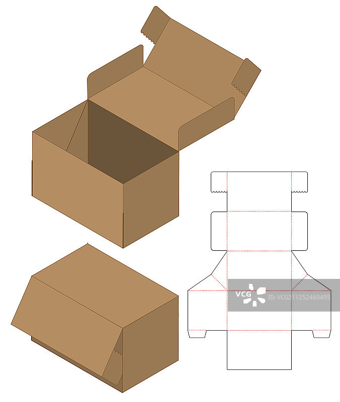 盒包装模切模板设计三维模型图片素材