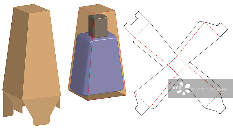 盒包装模切模板设计三维模型图片素材