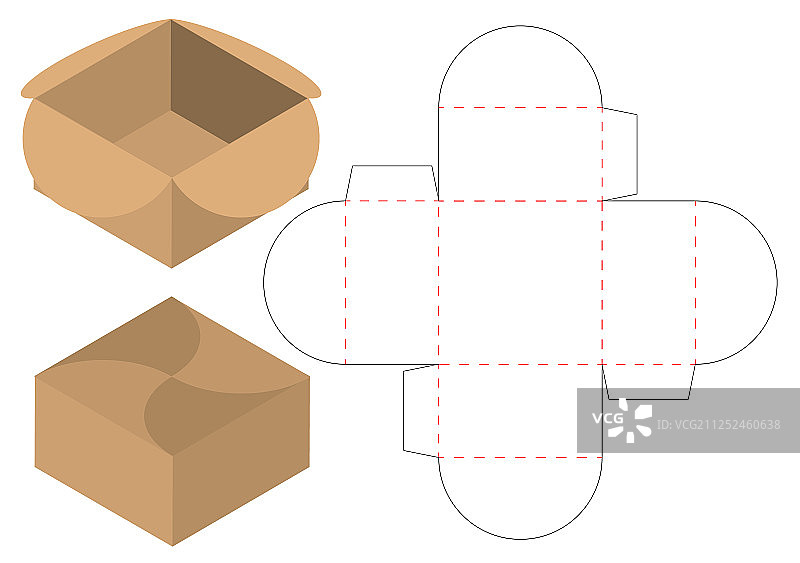 盒包装模切模板设计三维模型图片素材
