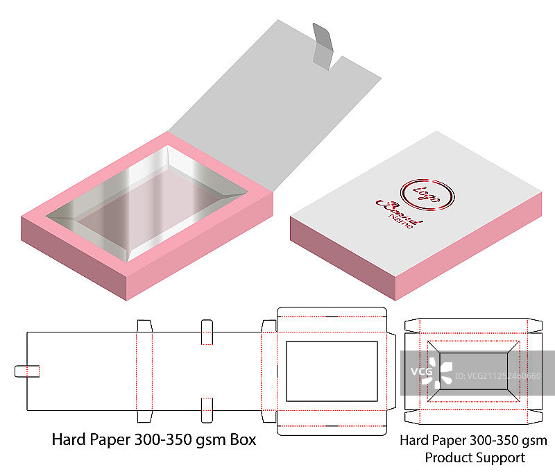 盒包装模切模板设计三维模型图片素材