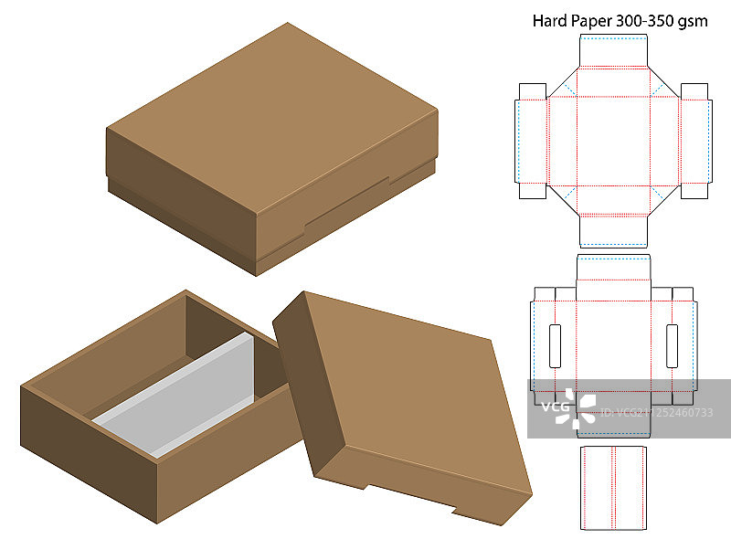 盒包装模切模板设计三维模型图片素材