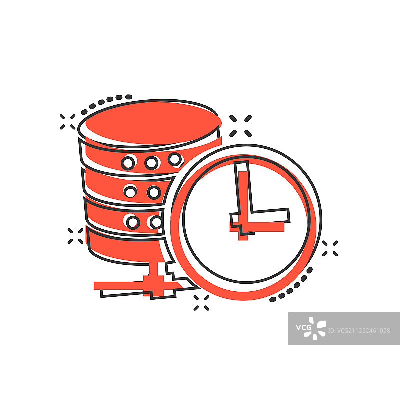 漫画风格时钟卡通中的数据中心图标图片素材