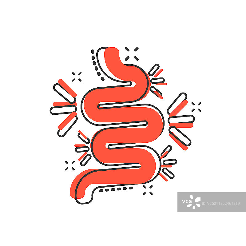 漫画风格的肠道便秘图标结肠炎图片素材