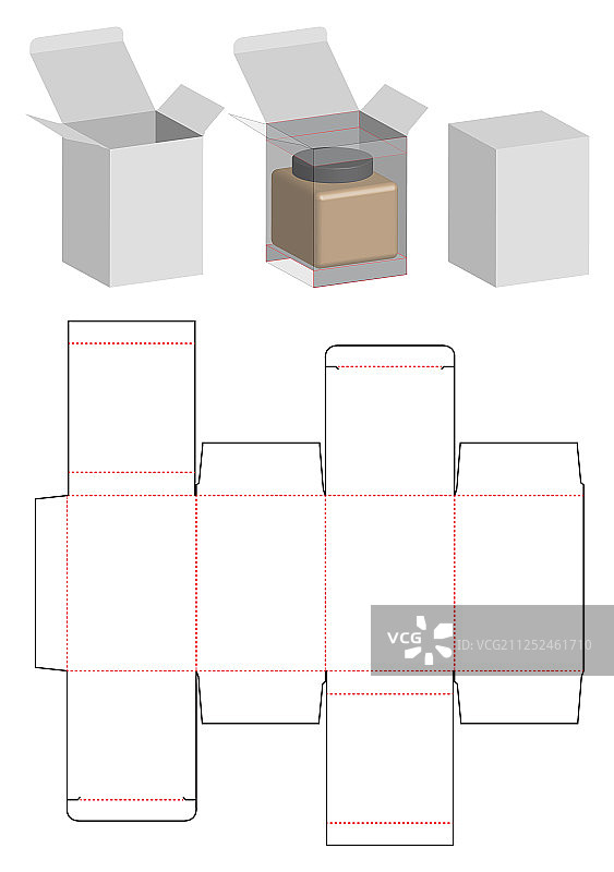 盒包装模切模板设计三维模型图片素材