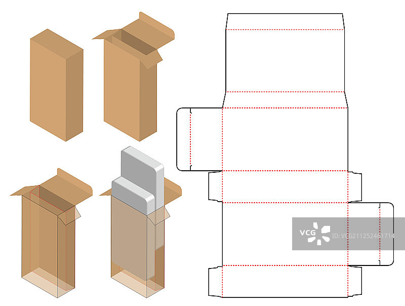 盒包装模切模板设计三维模型图片素材