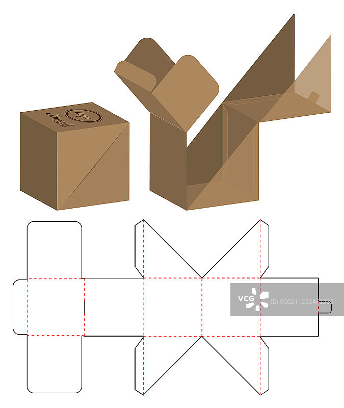 盒包装模切模板设计三维模型图片素材