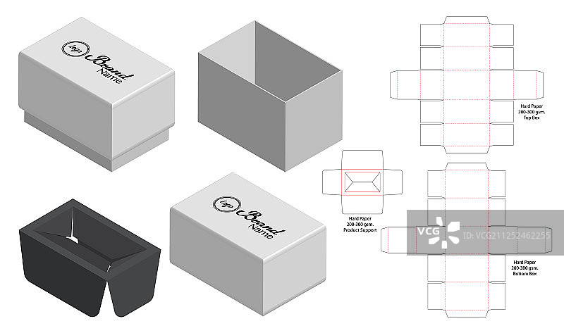 盒包装模切模板设计三维模型图片素材
