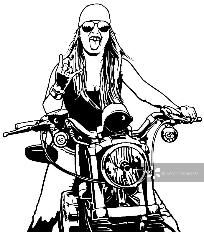 骑摩托车的女人图片素材
