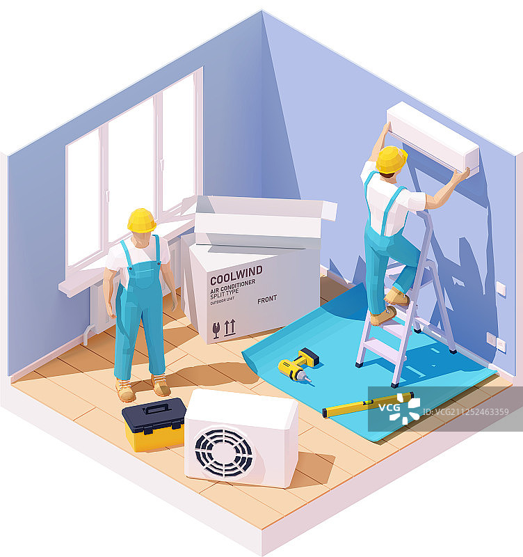 2.5D空调安装图片素材