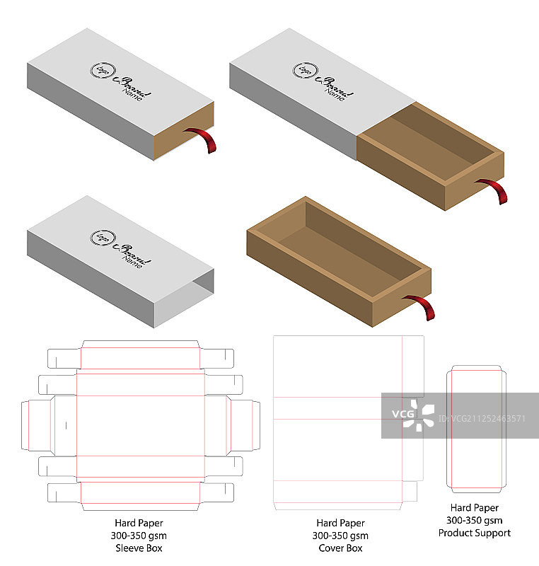 盒包装模切模板设计三维模型图片素材