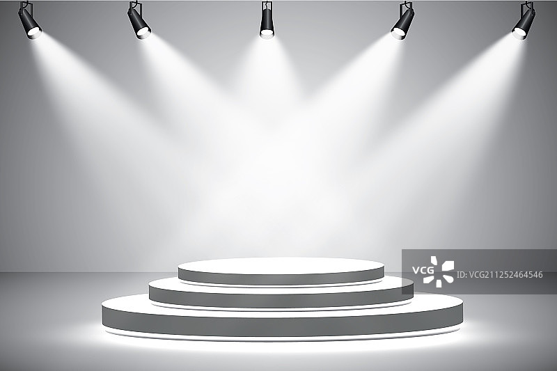 白色圆形讲台底座场景图片素材