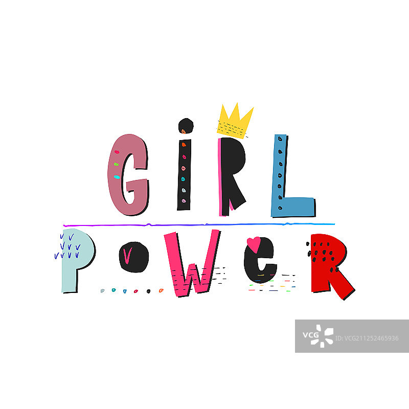 女孩力量衬衫语录图片素材