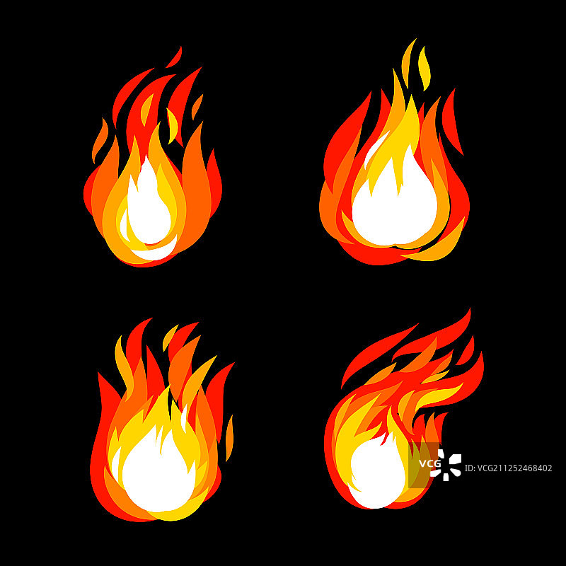 黑色背景上的火焰绘画图片素材