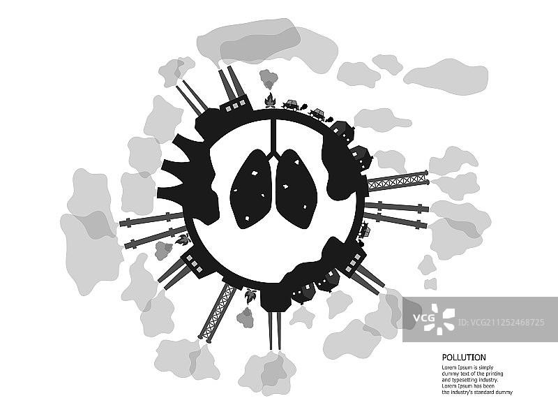 雾霾破坏肺部图片素材