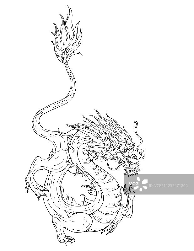 带有龙图案的黑白背景图片素材