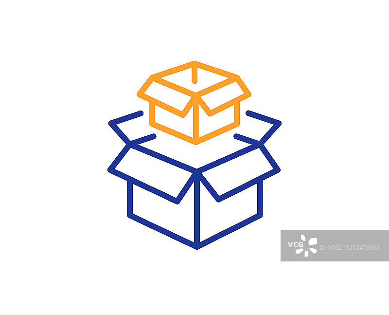包装箱线条图标：快递包裹标志图片素材