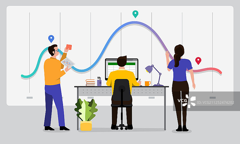 团队合作数据分析图片素材