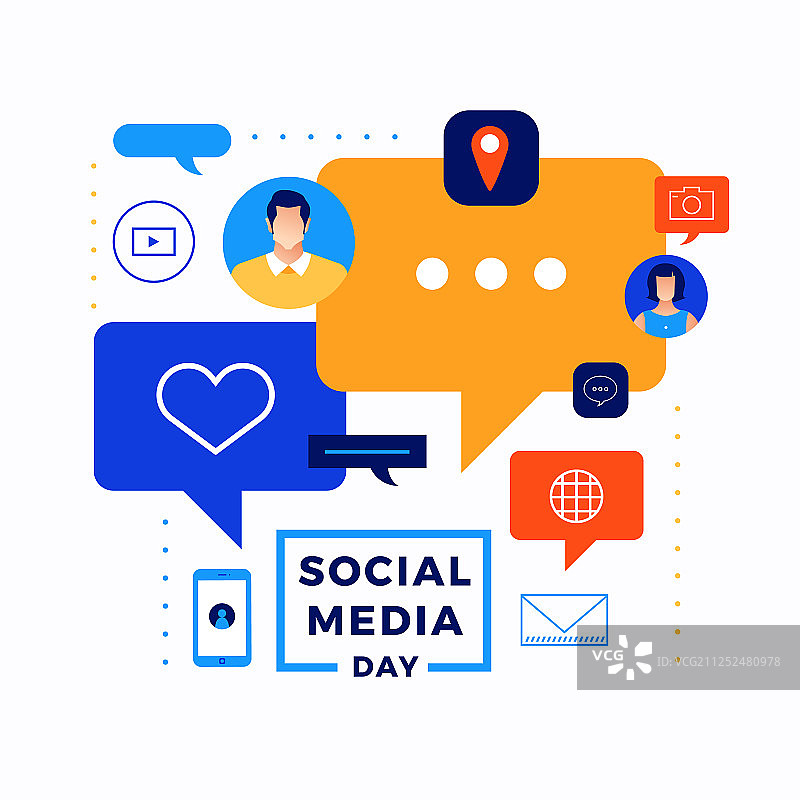 社交媒体日图片素材