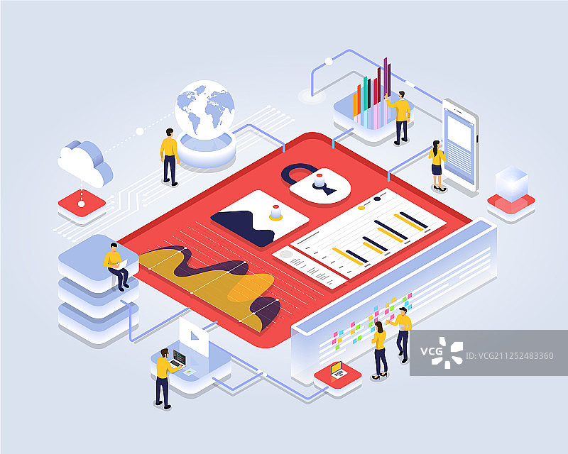 2.5D统计数据分析图片素材