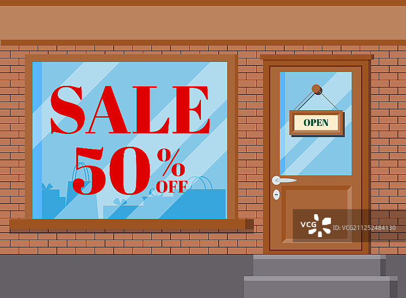 扁平风格的经典商店精品店插画图片素材