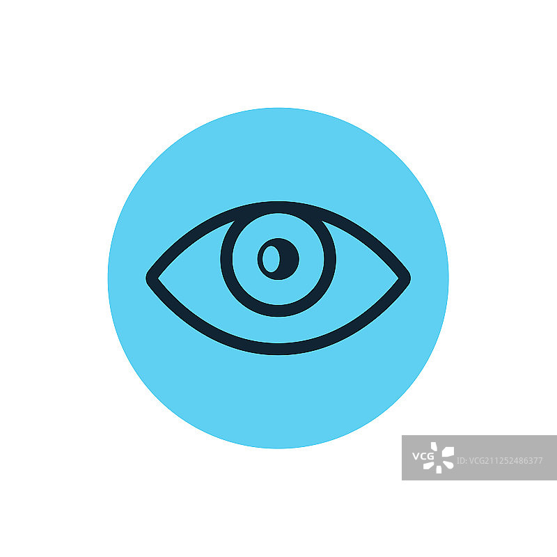 眼睛图标线条视觉眼球轮廓图片素材