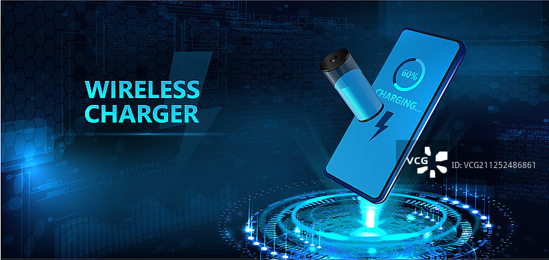 无线充电智能手机电池图片素材