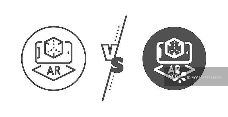 增强现实手机线性图标VR模拟图片素材