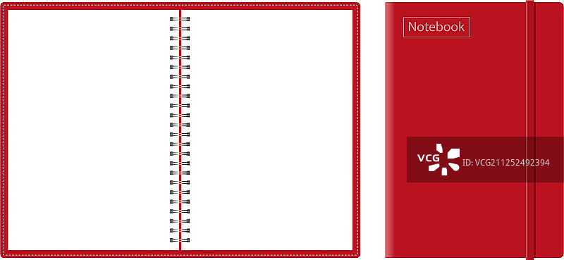 逼真风格的螺旋记事本样机图片素材