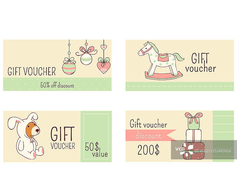 圣诞礼品券横版合集图片素材