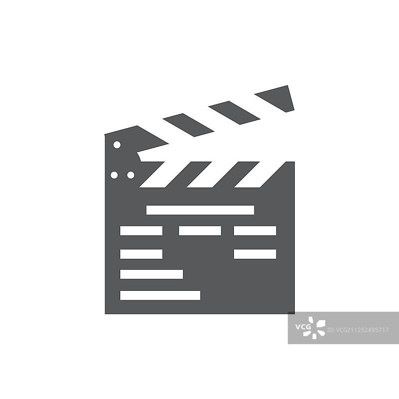 白色背景上的电影场记板图标图片素材